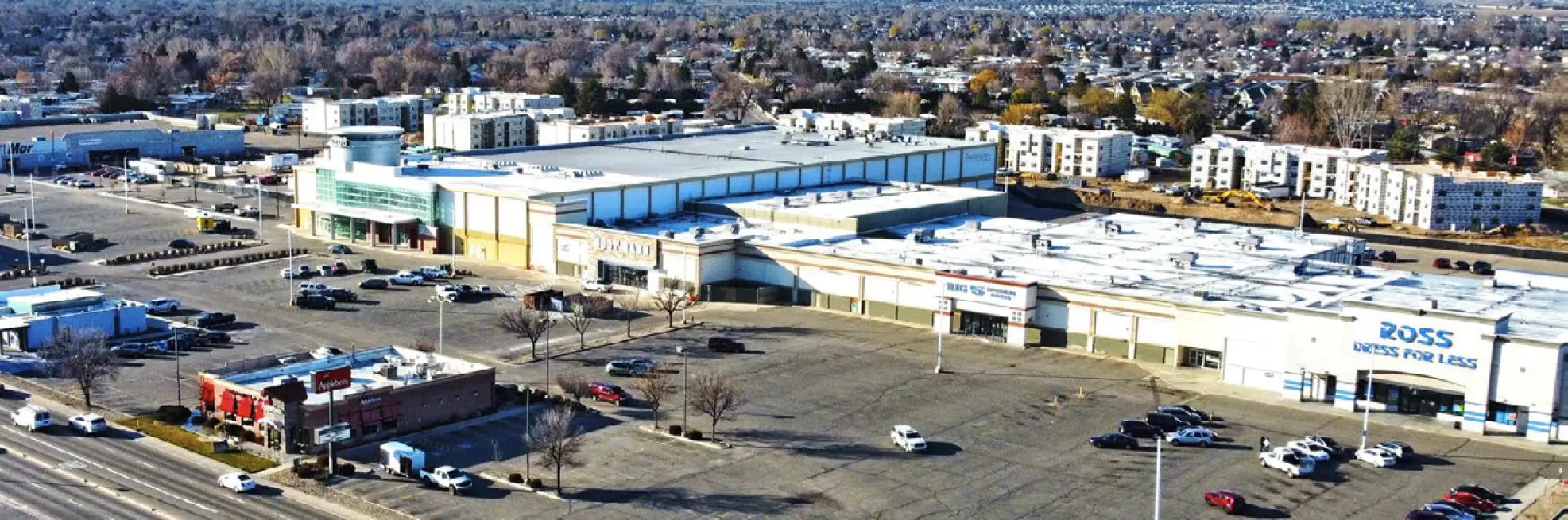 Aerial of shopping center